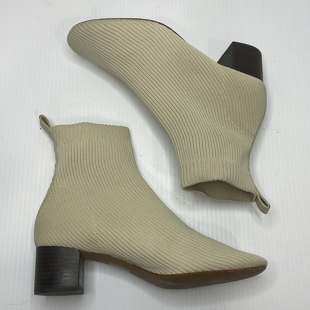 Everlane The Glove Boots Size 7.5 Bone Cream Stacked Heel - Picture 9 of 14